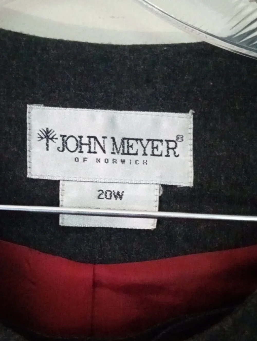 VTG John Meyer of Norwich Red Black Plaid 100% Wool Jacket & Skirt Set Plus 20W